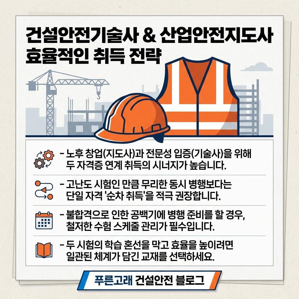 건설안전기술사, 산업안전지도사 병행 취득전략 이미지