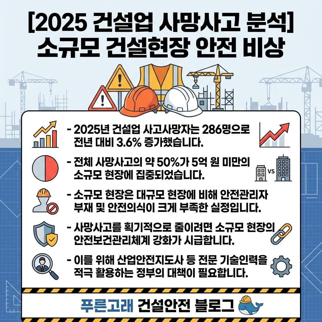 고용노동부 건설업 사망사고 분석 결과 요약