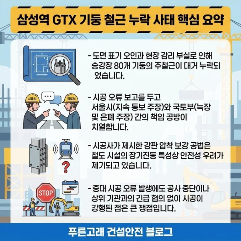 GTX 삼성역 기둥 철근 누락이슈 추가 정리