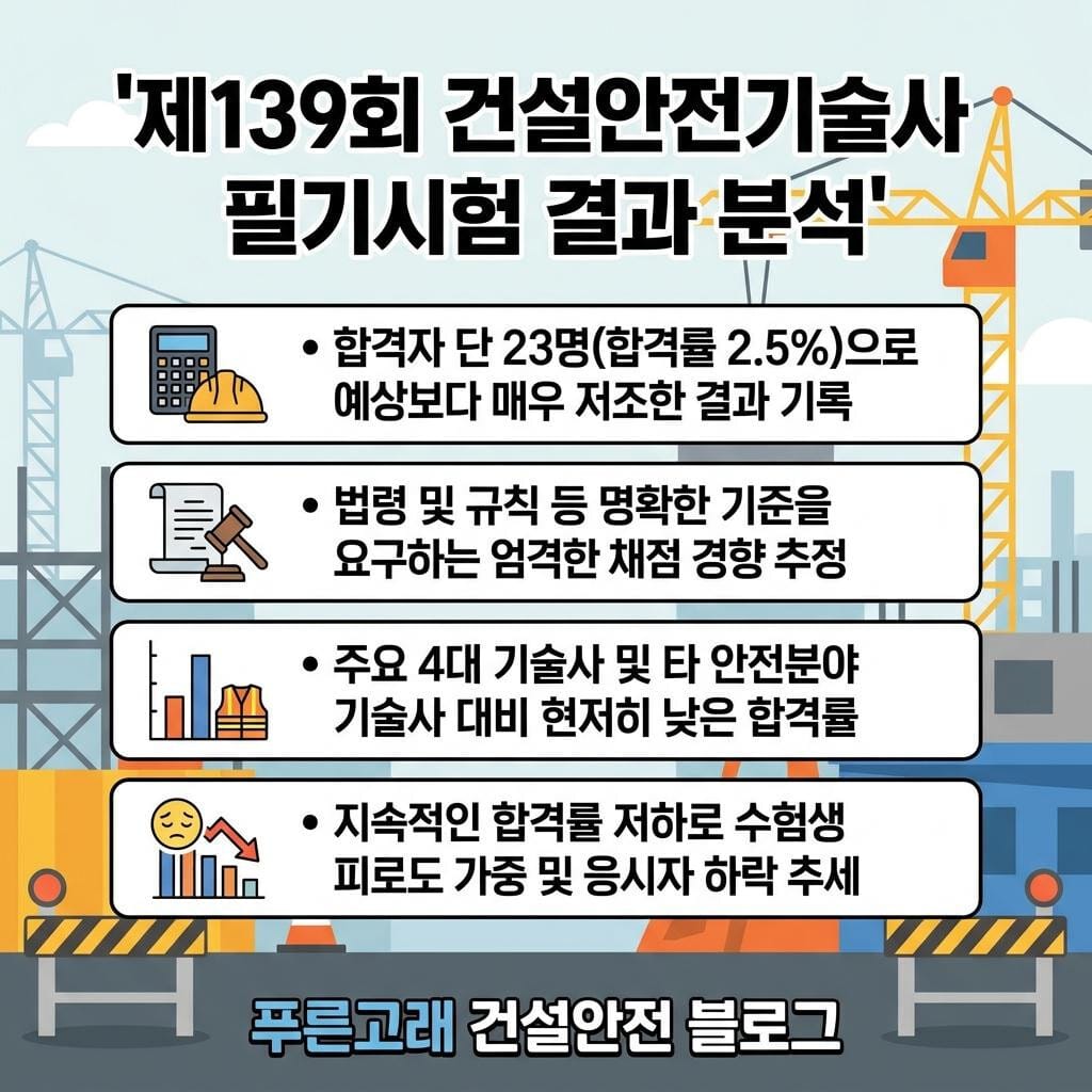 139회 건설안전기술사 필기 합격자 발표