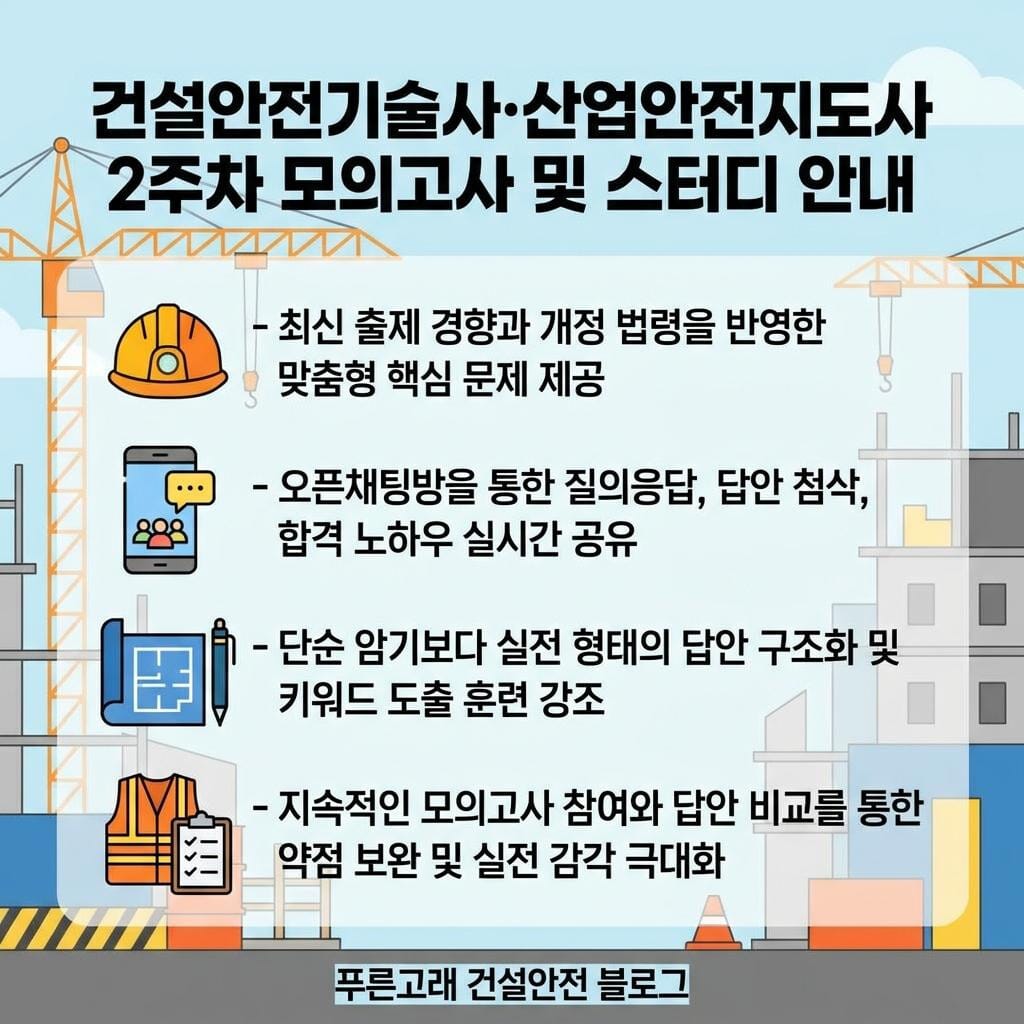 건설안전기술사, 산업안전지도사 첨삭 스터디 2주차 운영 안내