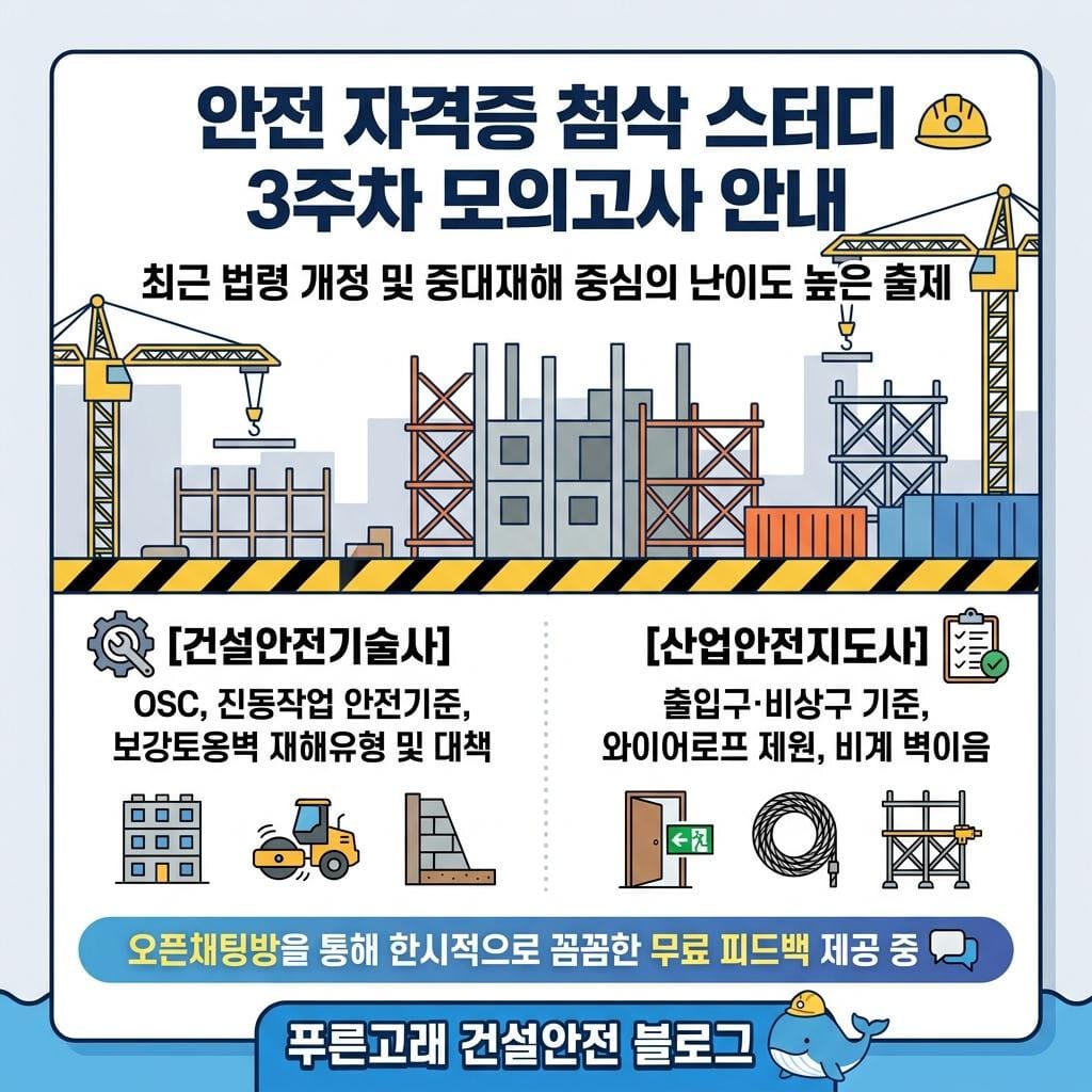 건설안전기술사, 산업안전지도사 첨삭 스터디 3주차 운영 안내
