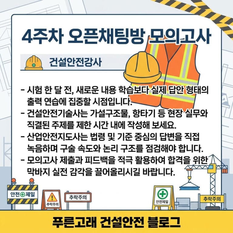 건설안전기술사, 산업안전지도사 첨삭 스터디 4주차 운영 안내